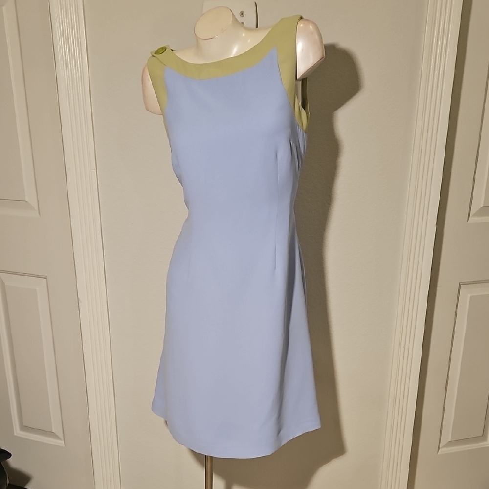 Amanda Smith Blue/Green Sleeveless Dress